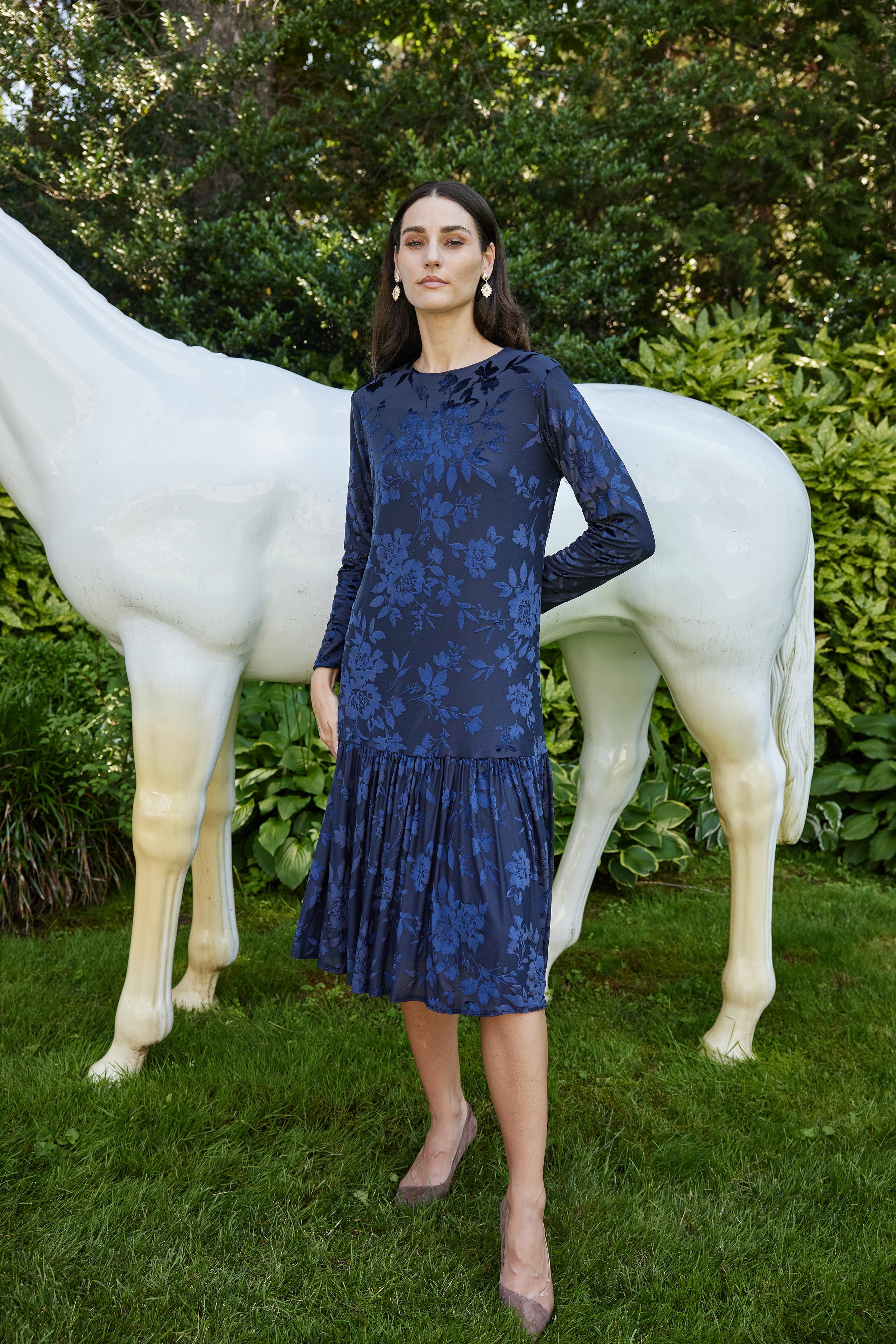 TESSA DRESS PLUS - VELVET FLORAL