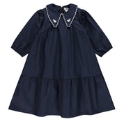 Embroidered Collar Dress