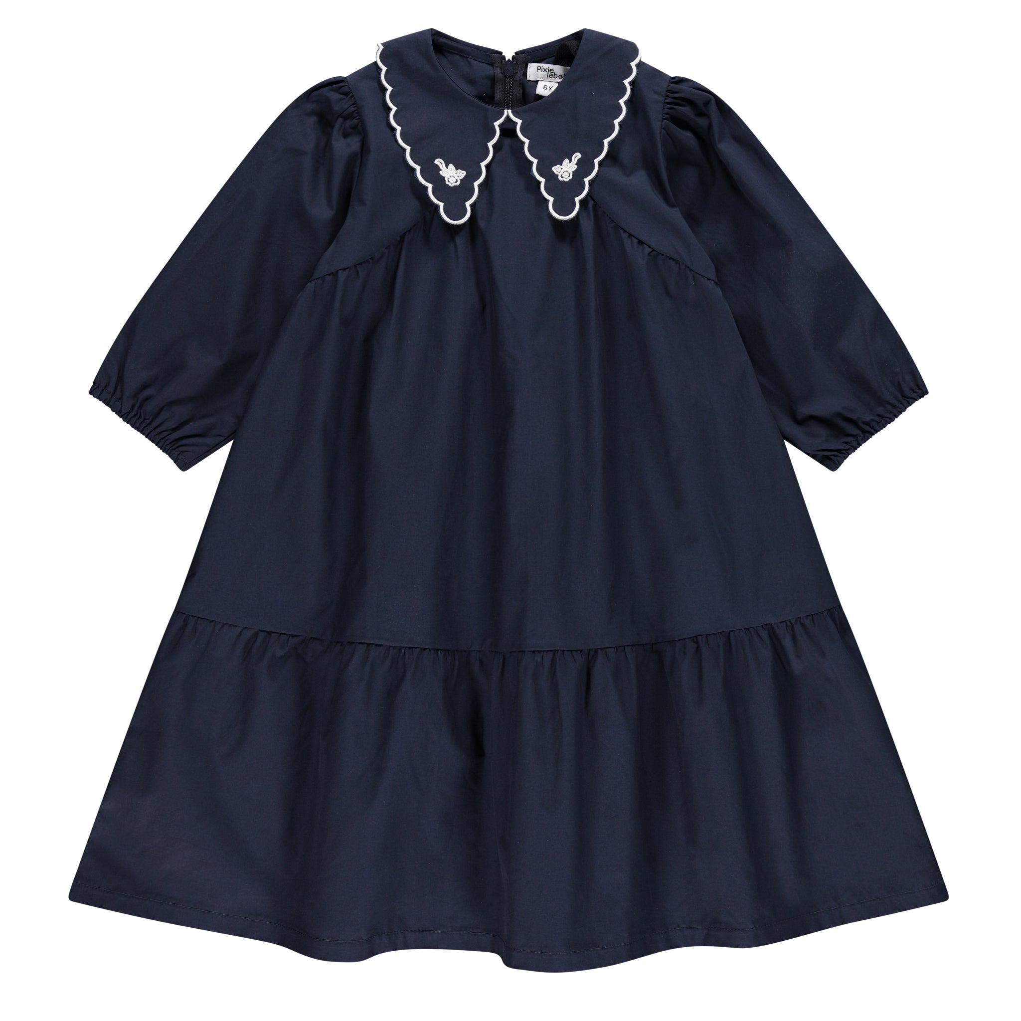 Embroidered Collar Dress