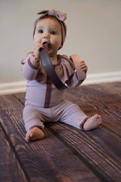 Mauve Flounce Stripe Set