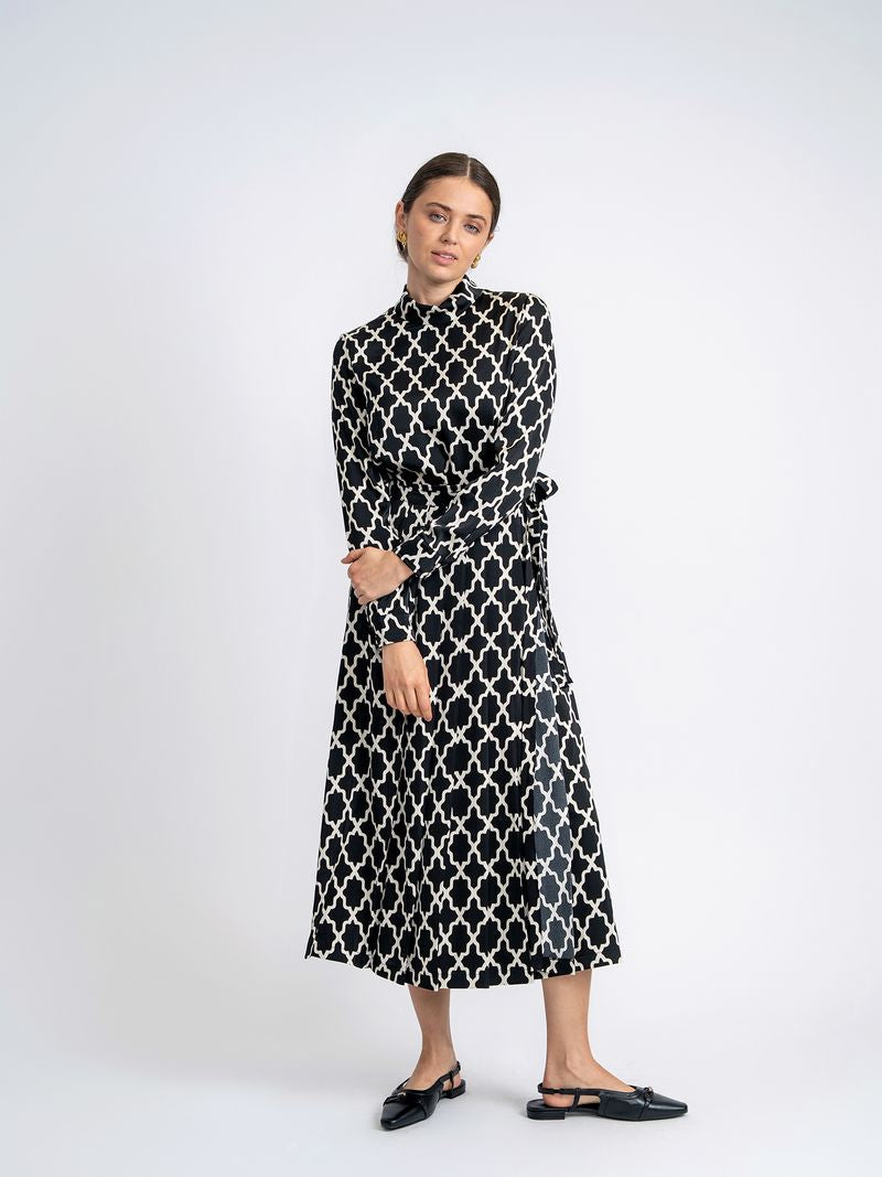 Teen Printed Blouse With Tie At Front Neck