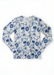PRINTED MICRO-RIBBED TSHIRT- NAUTICAL