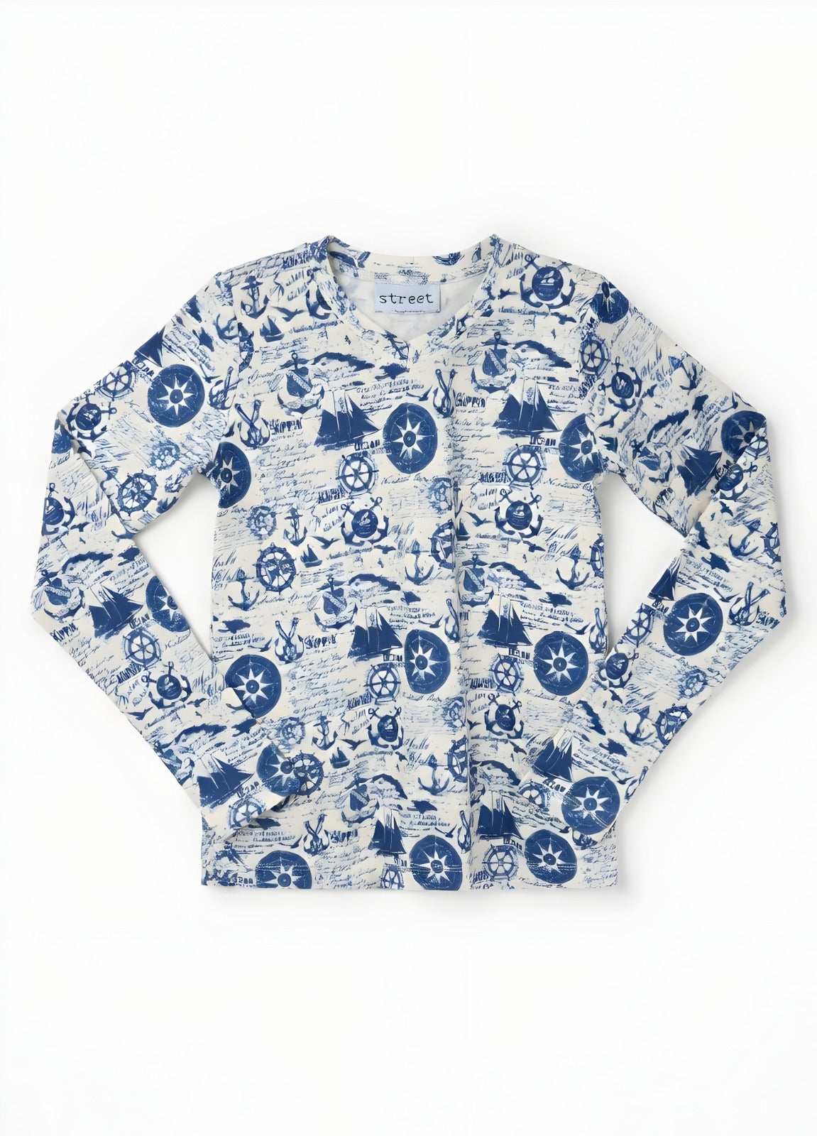 PRINTED MICRO-RIBBED TSHIRT- NAUTICAL