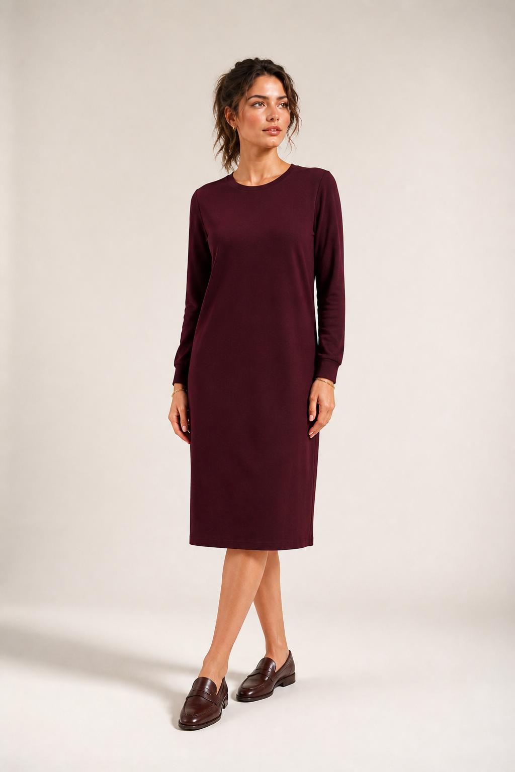 Atelier — Puff Sleeve Sweatshirt Dress