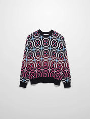 Geometric Design Sweater-Pink