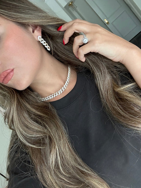 Diamond Cuban Link Earrings