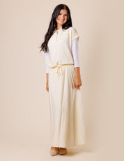 elastic waist a line skirt 12425os