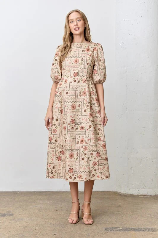 Meadow Bloom Midi Dress