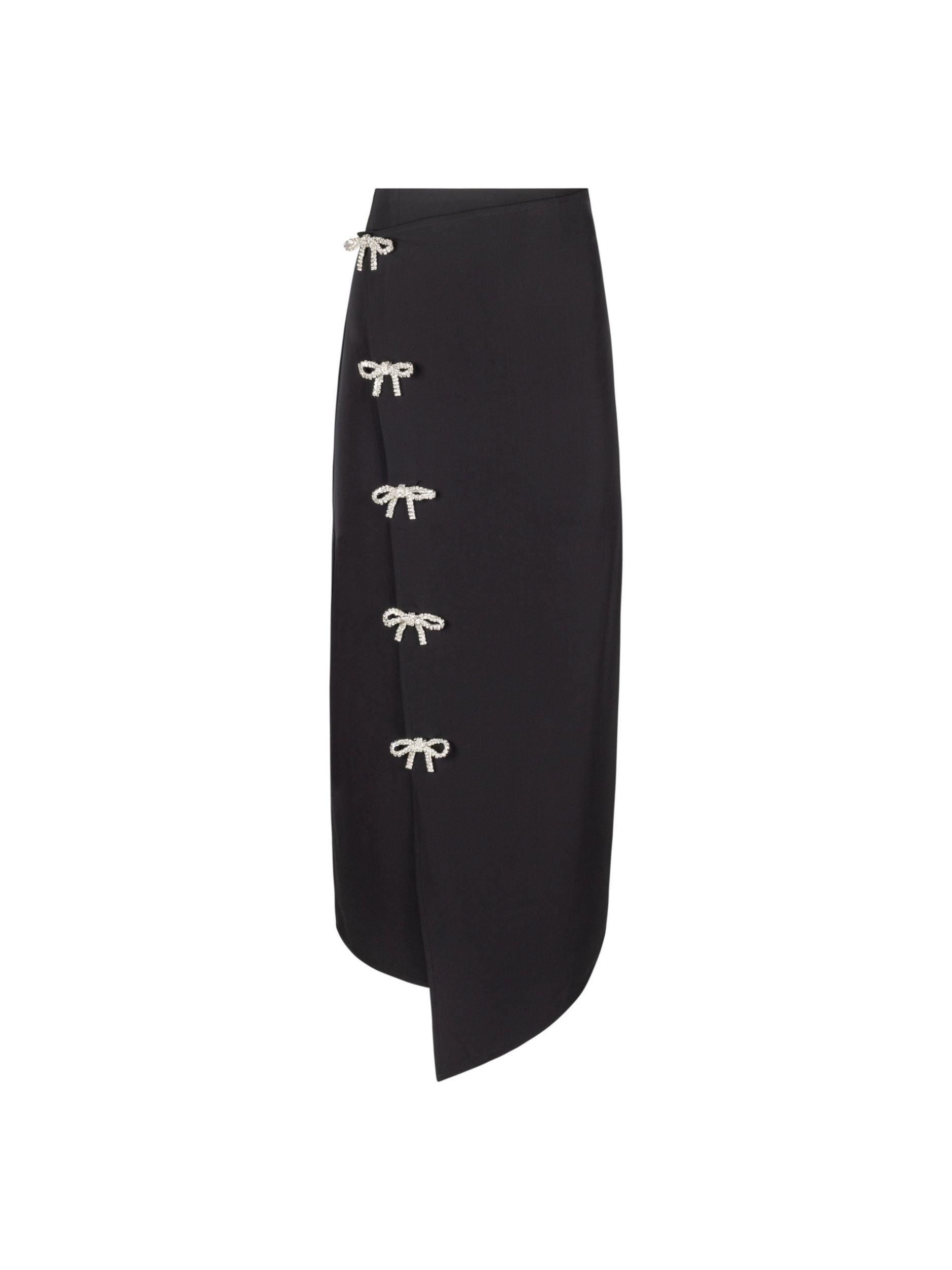Rhinestone Bow Midi Skirt