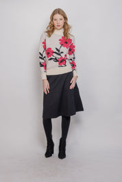 25668- LARGE FLOWER SWEATER