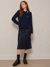 COLLARED LOGO SWEATER