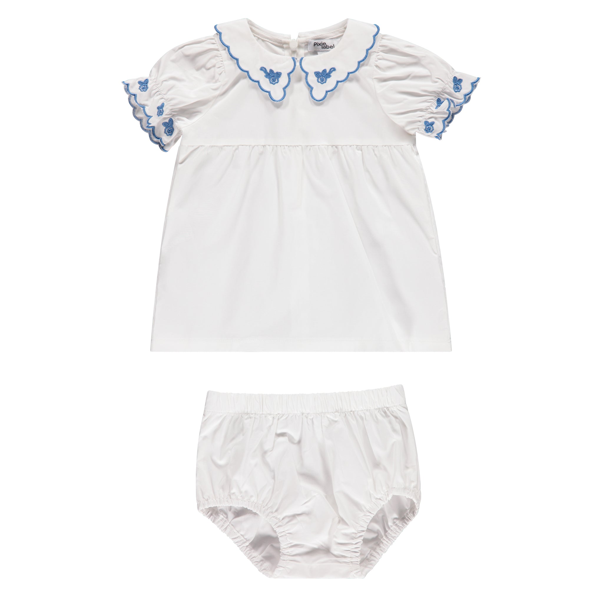 Embroidered Collar Baby Set
