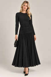 RUCHED MESH DRESS