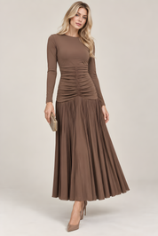 RUCHED MESH DRESS