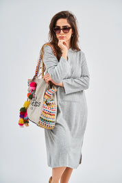 Terry Grey Pullover Dress