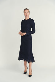 Lace Flare Midi Dress