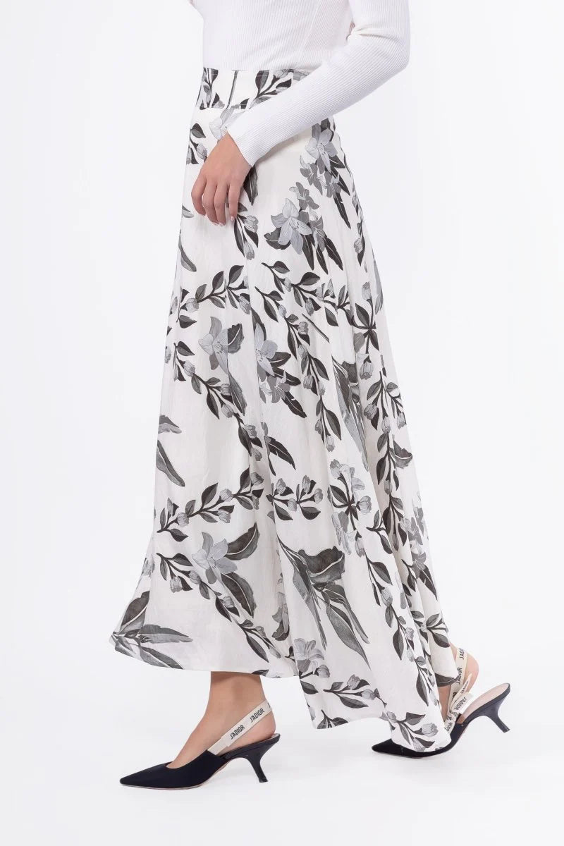 Ella Skirt 38" (White/Black)