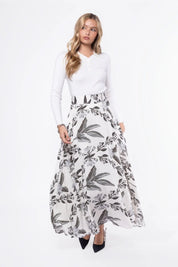 Ella Skirt 38" (White/Black)