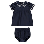 Embroidered Collar Baby Set