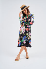 Loose Basic Black Primrose Dress