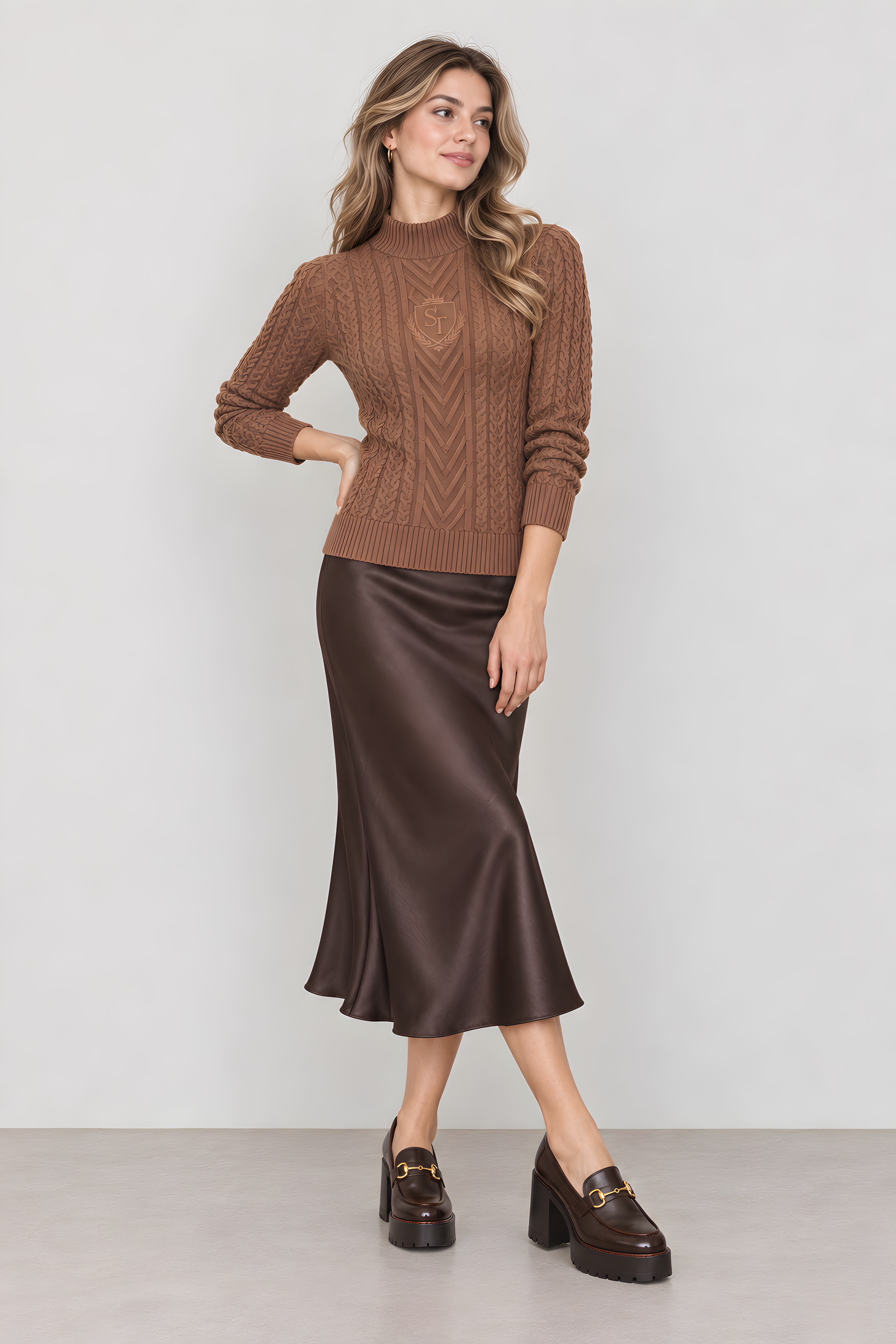 CRESTED CABLEKNIT SWEATER (D16)