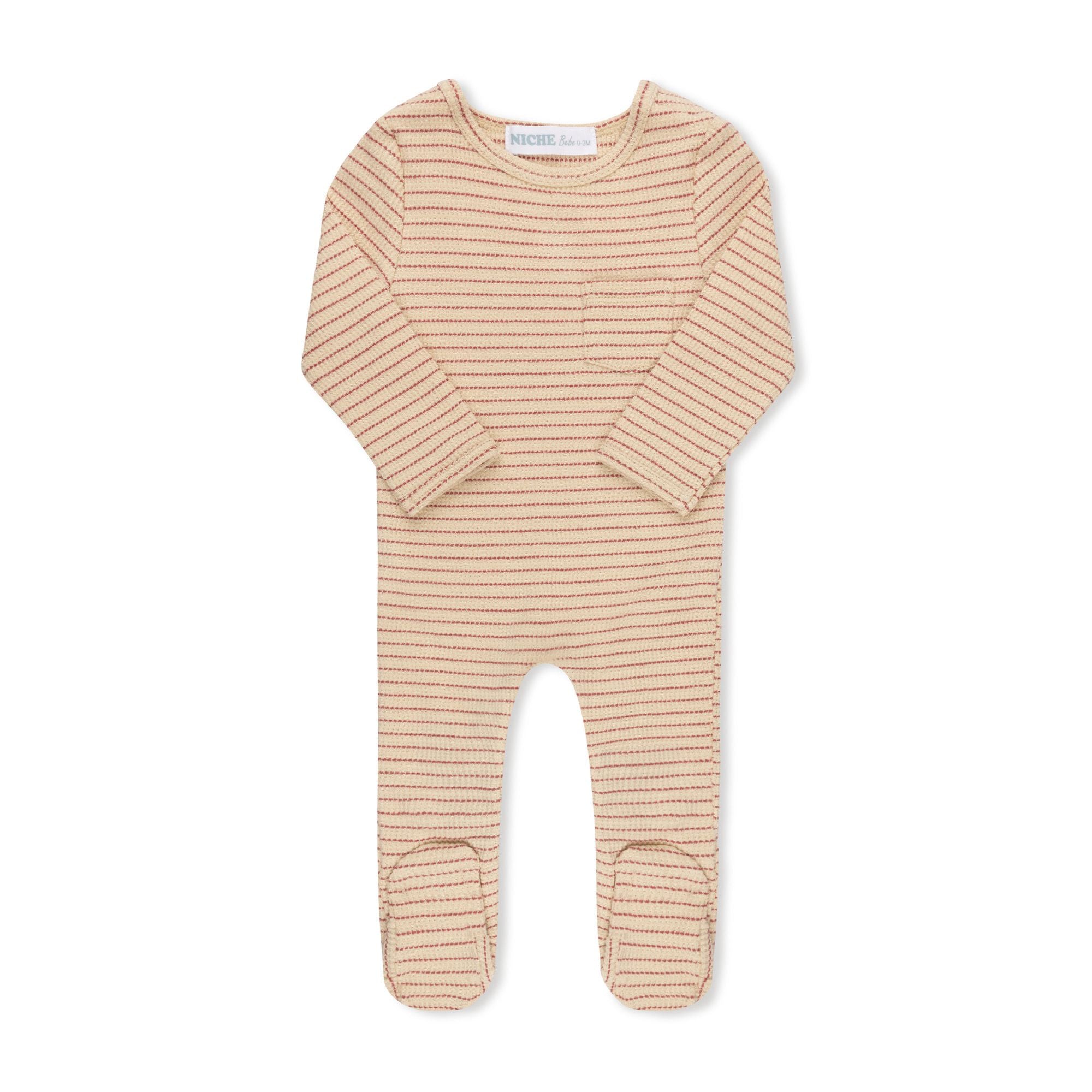 Magenta Striped Pocket Footie