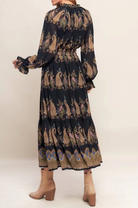 Damask Midi Dress