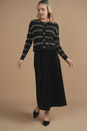 Bliss Velvet Slip Skirt Black