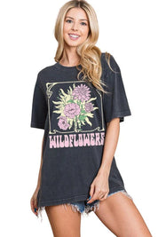 Wildflowers Graphic Washed Boyfriend Tee