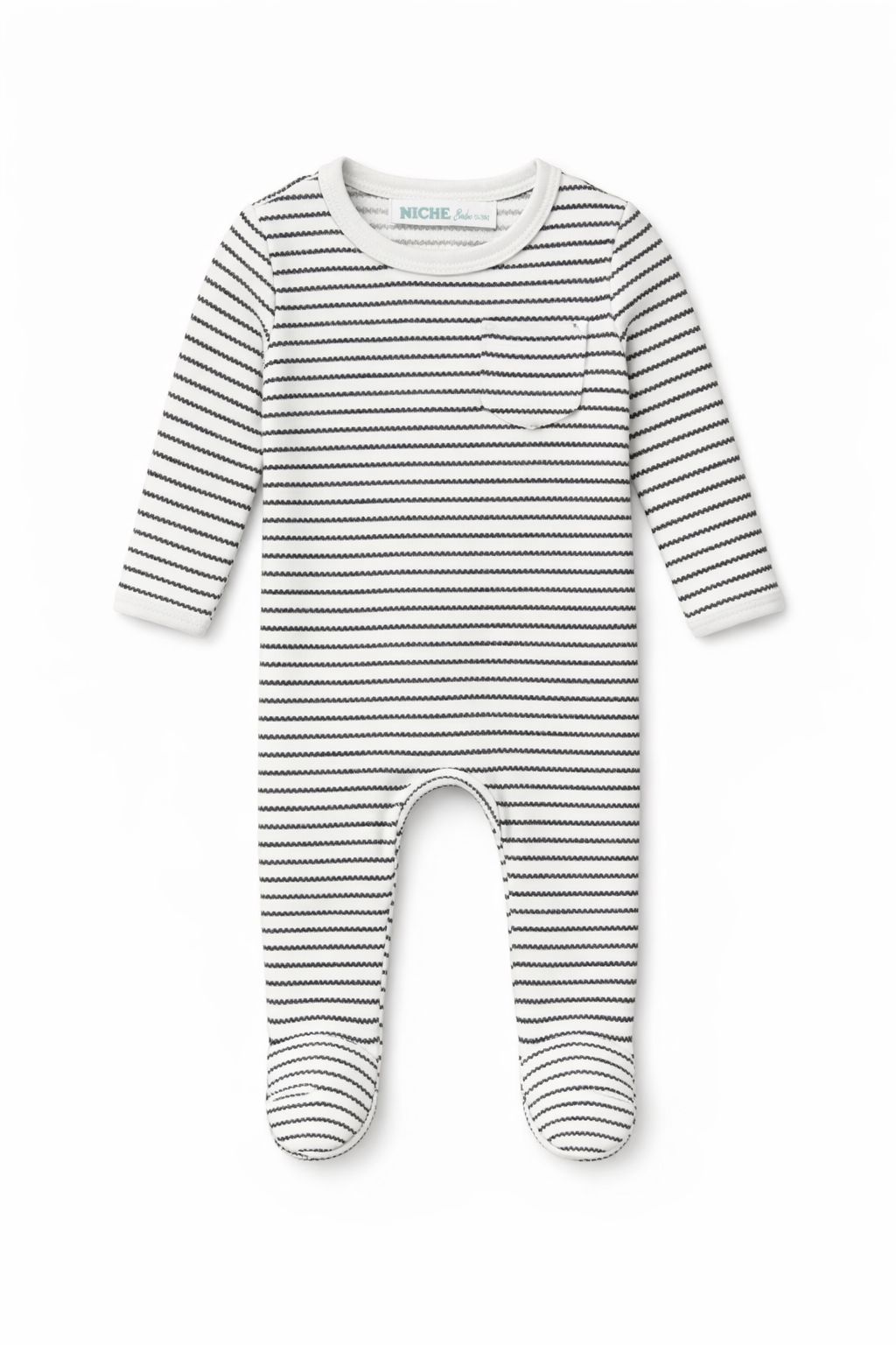 Black Striped Pocket Footie