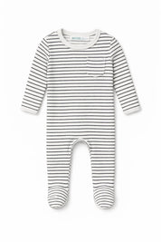 Black Striped Pocket Footie