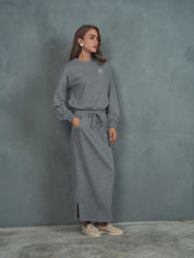 Smocked Waist Sweatskirt