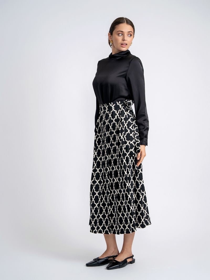 Teen Pleated Wrap Midi Length Skirt