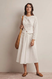 Seaside Eyelet Midi Skirt