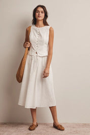 Seaside Eyelet Midi Skirt
