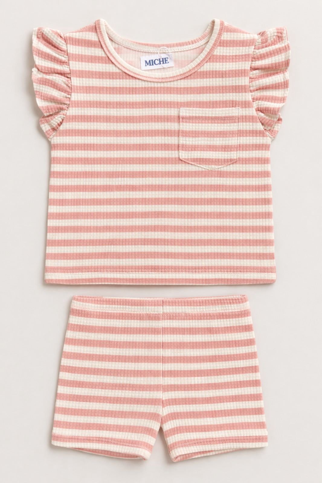 Pink Flutter Sleeve Set