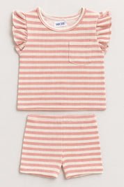 Pink Flutter Sleeve Set