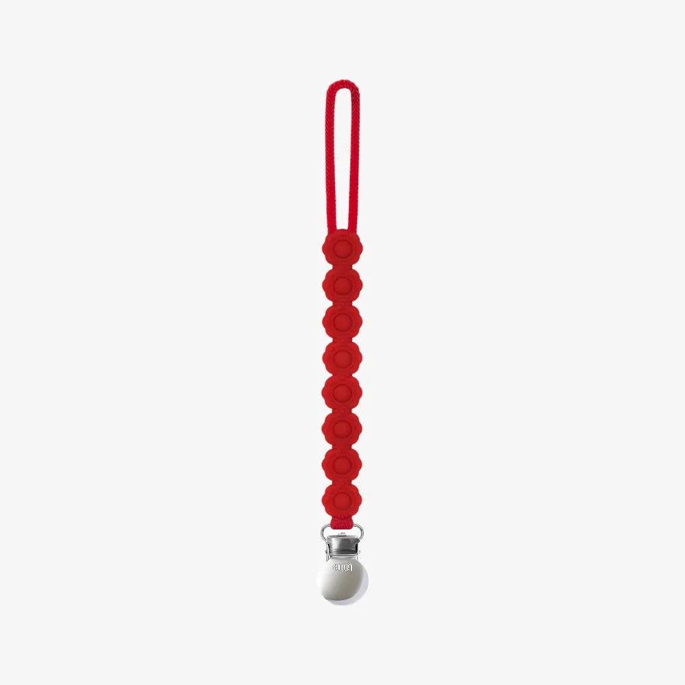 Poppy Pacifier Clip Scarlet