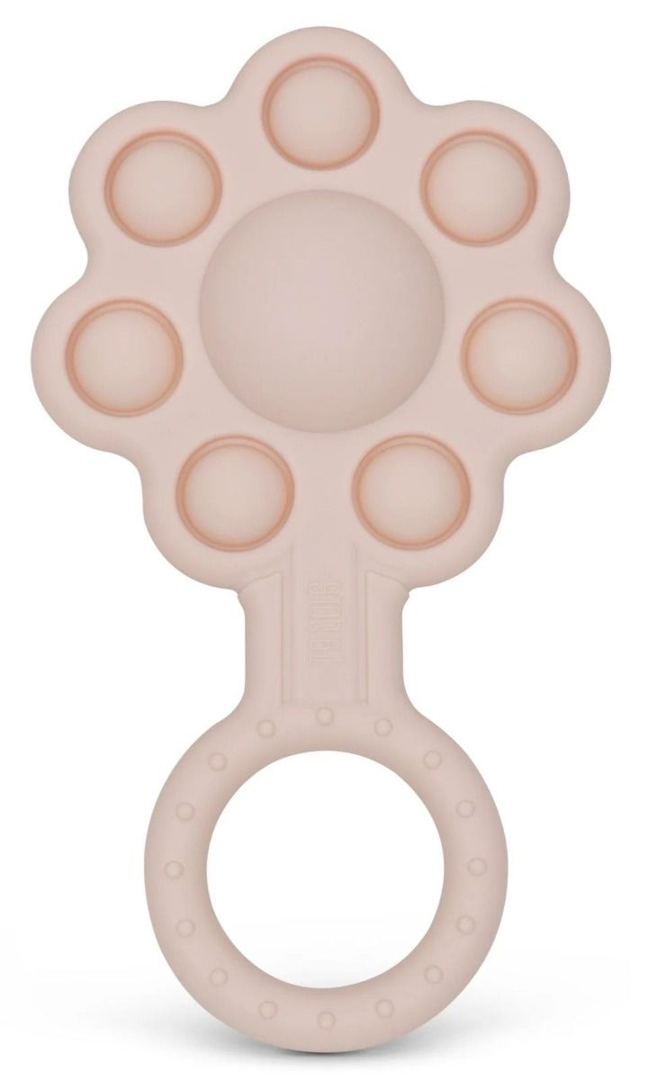 Silicone Poppin Rattle Flowers Blush