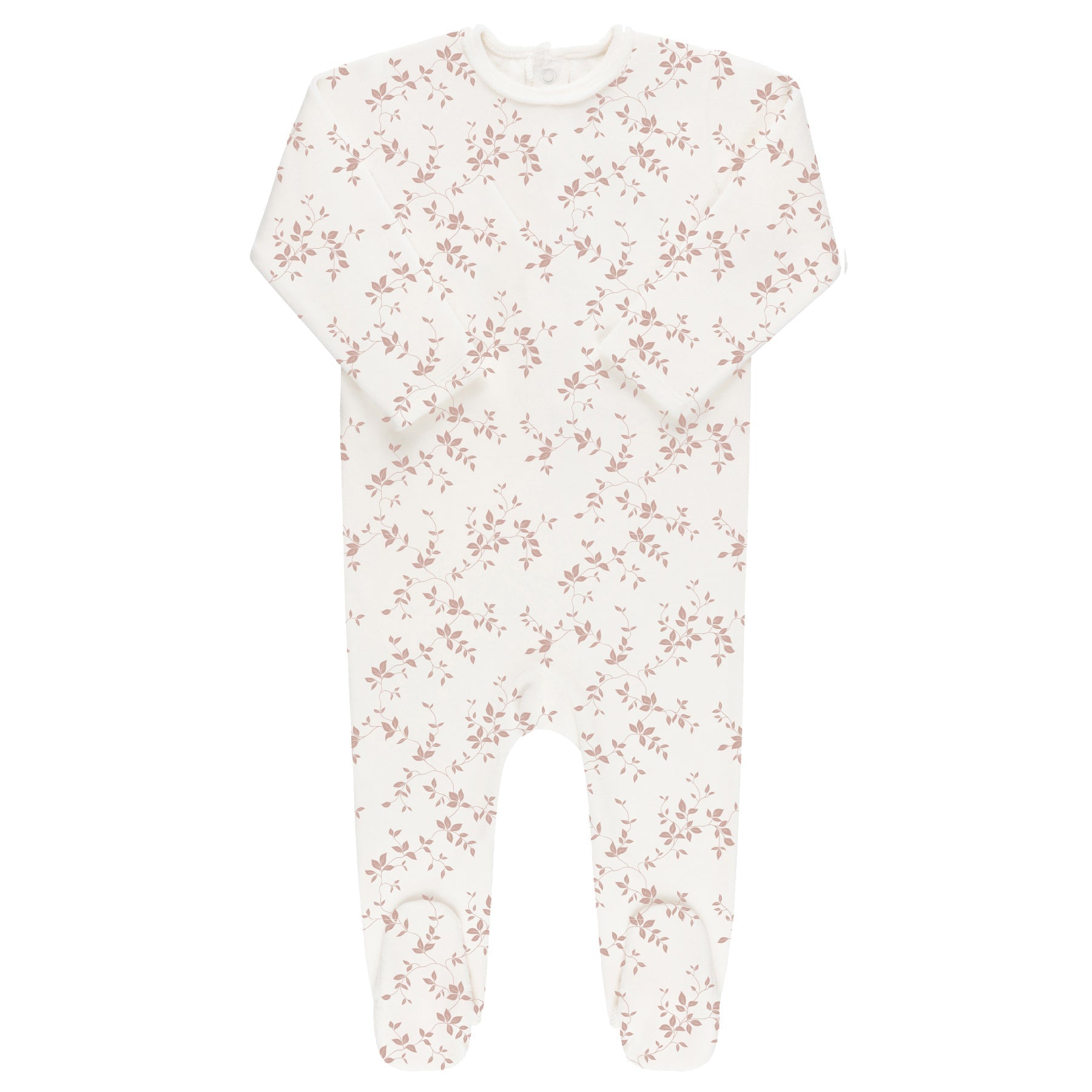 Velour Vine Pattern Collection - Pink on Ivory