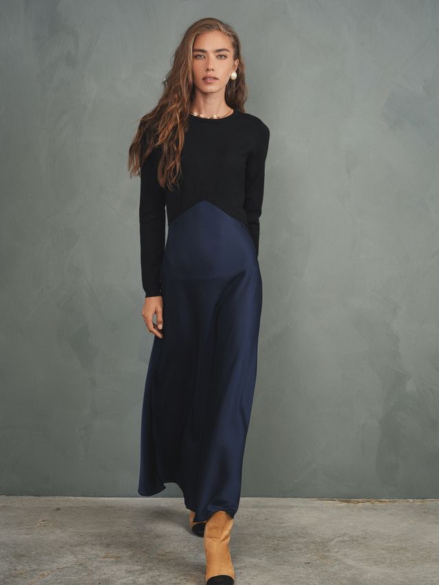Knit & Satin Dress