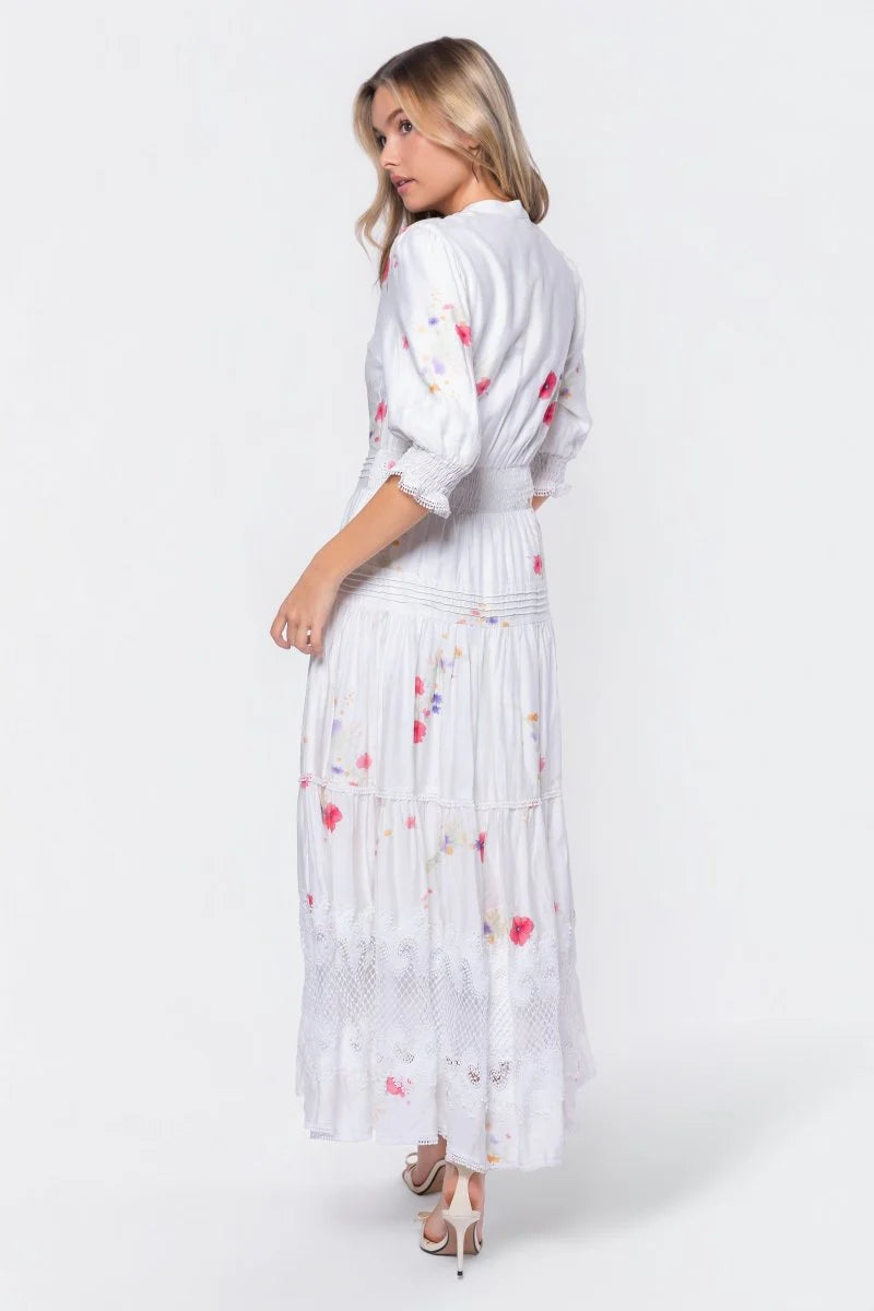 Hallie Dress (White Flower)