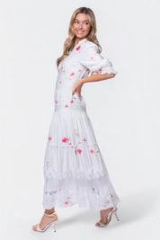 Hallie Dress (White Flower)