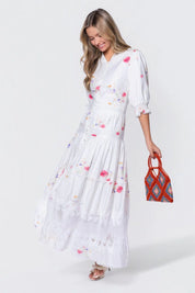 Hallie Dress (White Flower)