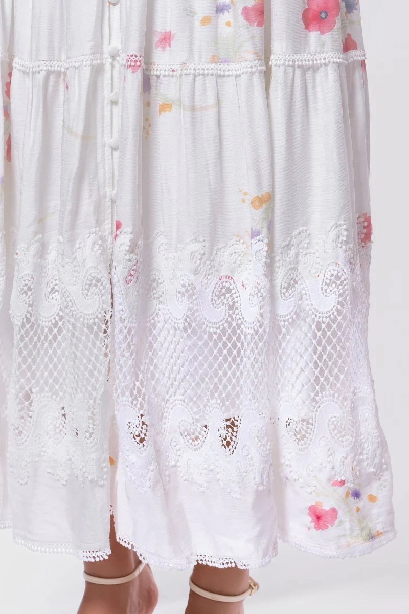 Hallie Dress (White Flower)