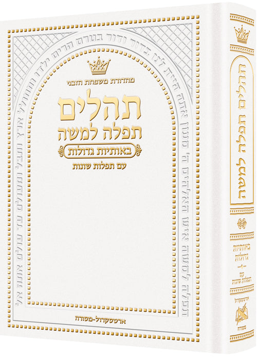 Hebrew Only, Large Type Tehillim with Hebrew Introductions Pocket size White