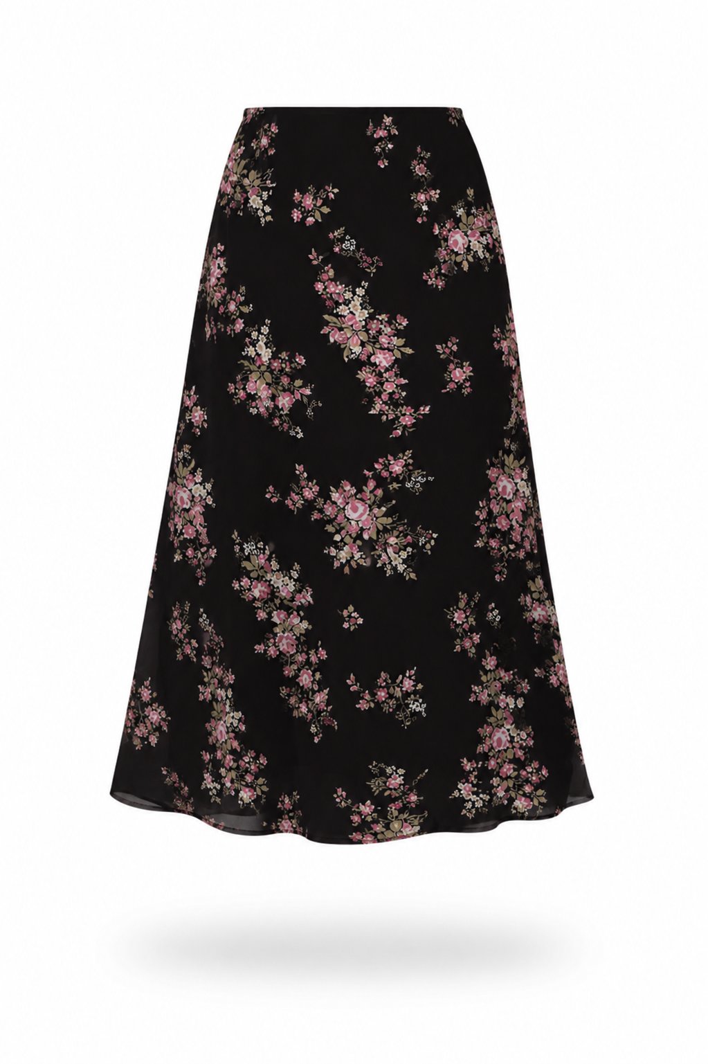 Dakota Skirt (Black Pink Flower)
