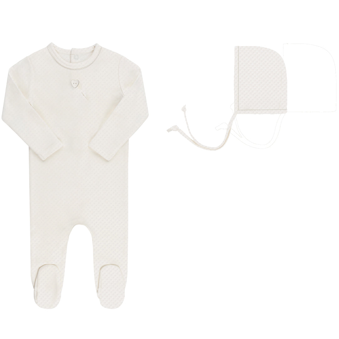 Pointelle Heart - Ivory