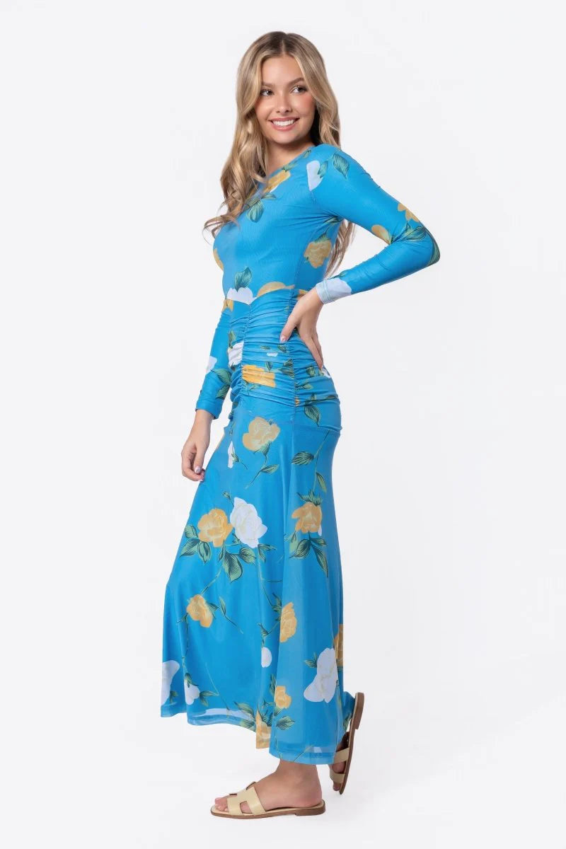 Juliana Dress (Blue Flower)