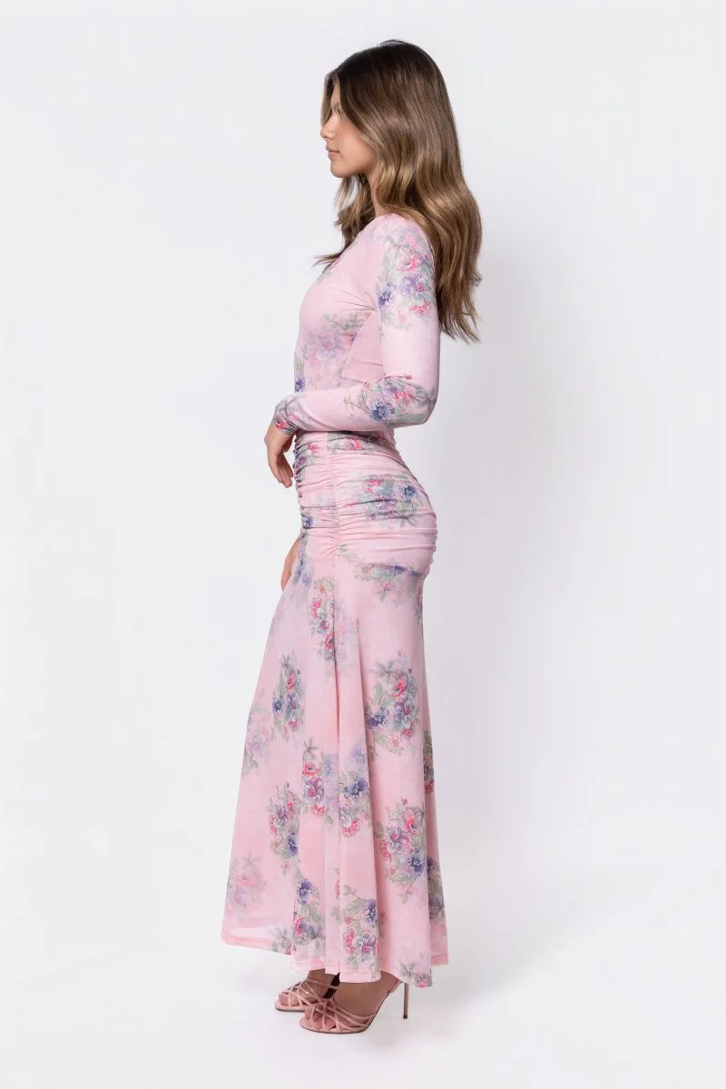 Juliana Dress (Pink Flower)